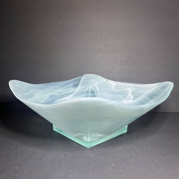 Vidrios San Miguel Handmade in Spain Large Swirl Recycled Glass Centerpiece Bowl - Picture 5 of 7